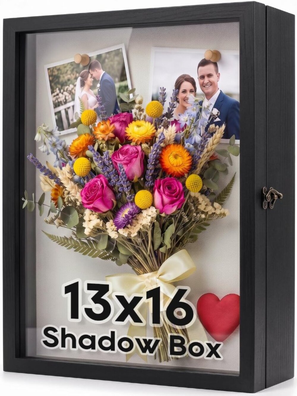 Large Shadow Box 13x16 Flowers Display Case Wooden Picture Frame